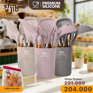 (Free Peva Bag) JIB Premium Silicone Utensil Set Cafe Edition / Spatula Set 12 pcs