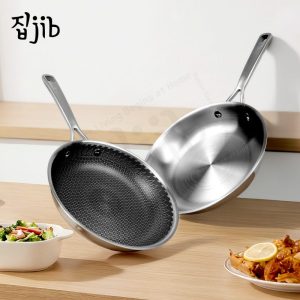 JIB Fry Pan Stainless Steel Honeycomb SUS 316L / Wajan Anti Lengket